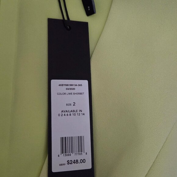 BCBGMAXAZRIA V-Neck Romper LIME SHERBERT - Picture 4 of 7